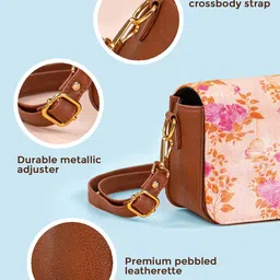 Kalankit Floral Printed Structured Sling Bag image 5