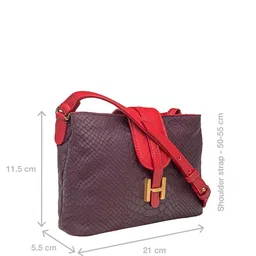Hidesign Purple & Red Animal Textured Sling Bag image 5