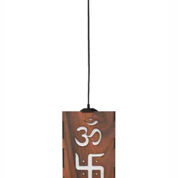 Gojeeva Brown & White 4 Pieces Textured Contemporary Wooden Ceiling Lamps image 3