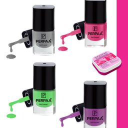 PERPAA Set of Nail Enamel Removing Wipes & 4 High-Shine Long Lasting Nail Polish 5 ml Each-picture-24