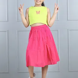 AWW HUNNIE Girls Crop Top With Skirt-picture-19