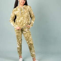 TWEENY MINI Girls Tie and Dye Dyed Hooded Pure Cotton Sweatshirt With Jogger Set-image-55