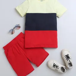 ZIP ZAP ZOOP Boys Colourblocked Pure Cotton T-shirt with Shorts-picture-34