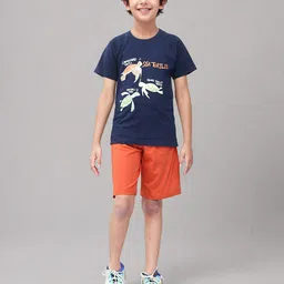 Toonyport Boys Printed Round Neck Pure Cotton T-shirt with Shorts-picture-30