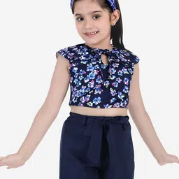 Naughty Ninos Girls Navy Blue Printed Co-Ords-picture-40