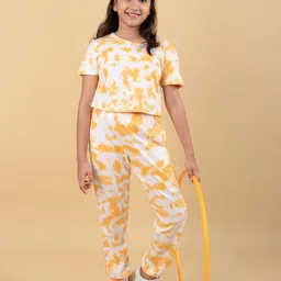 TWEENY MINI Girls Tie and Dye Dyed Pure Cotton T-shirt with Pyjamas-picture-12