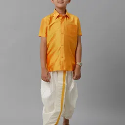 Ramraj Boys Slik Cotton Shirt with Dhoti Pants-picture-24