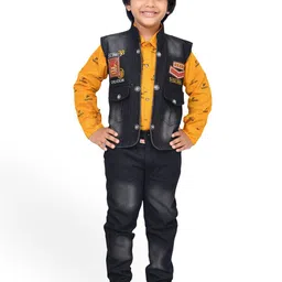 KIDZAREA Boys Printed Shirt with Trousers & Jacket-picture-57