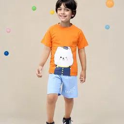 Toonyport Boys Printed Pure Cotton T-shirt with Shorts-picture-37