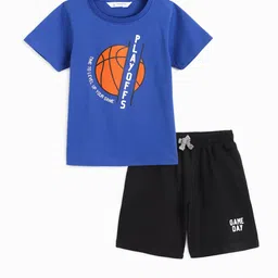 Campana Boys Printed Pure Cotton T-shirt With Shorts-picture-40