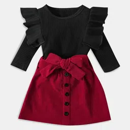Hopscotch Girls Pure Cotton Top with Skirt-picture-34