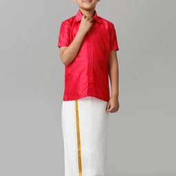 Ramraj Boys Slik Cotton Shirt with Dhoti-picture-10