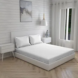 Boutique Living India White Solid 300 TC Double King Bedding Set-image-81
