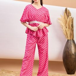 Stylo Bug Girls Checked Top with Palazzo-picture-31