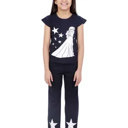 Kids Cave Girls Printed T-shirt with Trousers-image-68