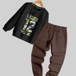 CODEZ Boys Typography Printed Sweatshirt With Joggers-picture-40