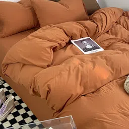 JC HOME Rust Brown Double Queen Bedding Set image 2