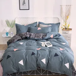 JC HOME Grey Printed Double King Size Bedding Set image 2