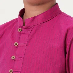 Ramraj Boys Woven Design Mandarin Collar Pure Cotton Kurta With Dhoti image 4