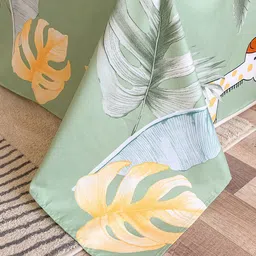 JC HOME Green & White Floral Printed Double Queen Bedding Set image 4