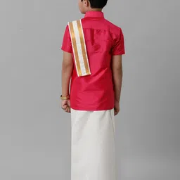 Ramraj Boys Ethnic Shirt and Dhoti With Angavastram image 3