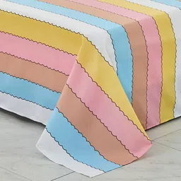 JC HOME Navy Blue  Yellow Printed Double King Bedding Set image 3