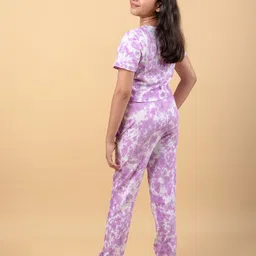 TWEENY MINI Girls Tie and Dye Dyed Pure Cotton T-shirt with Jogger Set image 2
