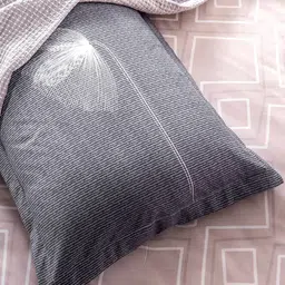 JC HOME Grey & White Printed Double Queen Bedding Set With Quilt Cover image 3