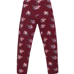 PLUM TREE Girls Orange & Maroon Pack of 2 Solid & Printed Leggings image 5