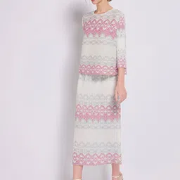 JC Collection Printed Top With Skirt Co-Ords Set image 5