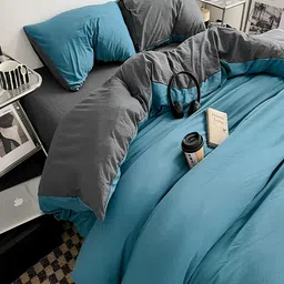 JC HOME Grey & Blue AC Room Single Bedding Set image 4