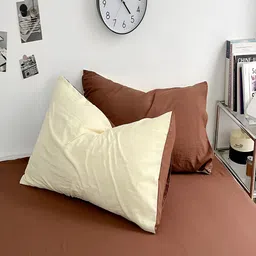 JC HOME Coffee Brown & Cream AC Room Double King Bedding Set image 3