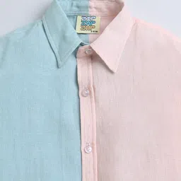 ZIP ZAP ZOOP Boys Colourblocked Pure Cotton Shirt with Shorts image 3
