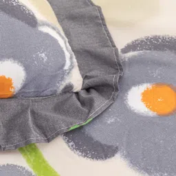 JC HOME Grey & Beige Floral Printed Double Queen Bedding Set image 5