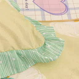 JC HOME Green & Yellow Printed Double King Bedding Set image 3