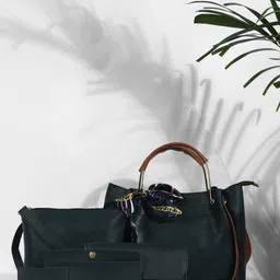 Bagsy Malone Pack of 5 Textured Structured Handheld Bag With Scarf-picture-33