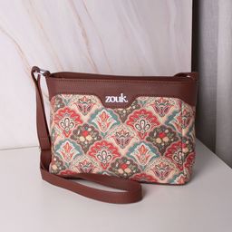 ZOUK Floral Printed Structured Sling Bag-picture-4