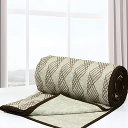 Aurave Brown & Beige Geometric AC Room 150 GSM Single Bed Dohar-image-50