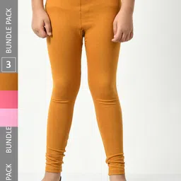 BAESD Girls Pack Of 3 Churidar-Length Leggings-image-69