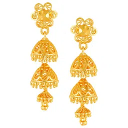 Vighnaharta Gold-Plated Floral Jhumkas-picture-11