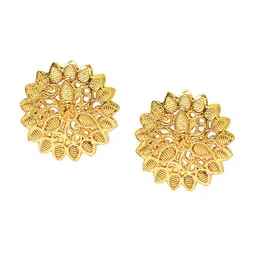 Shining Jewel - By Shivansh Gold-Plated Floral Studs Earrings-picture-23