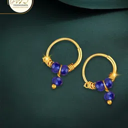 Vighnaharta Gold-Plated Floral Hoop Earrings-picture-14