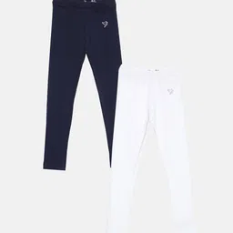 TWIN BIRDS Girls Pack Of 2 Pure Cotton Ankle Length Leggings-image-81