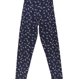 Bodycare Kids Girls Navy Blue Printed Ankle-Length Cotton Leggings-image-50