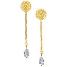 Vighnaharta Gold-Plated Floral Drop Earrings-picture-13