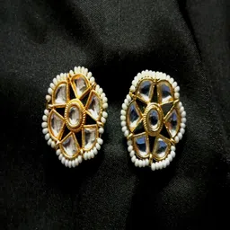 Runjhun Gold-Toned Contemporary Studs Earrings-picture-35