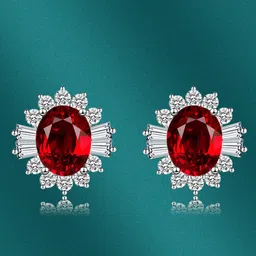 Designs & You Cubic Zirconia Silver Plated Contemporary Studs Earrings-picture-58