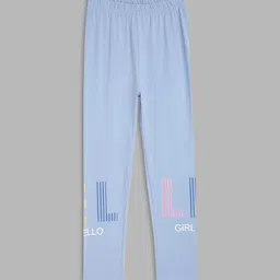 ELLE Girls Blue Solid Cotton Leggings-picture-56