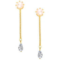 Vighnaharta Pack of 2 Gold Plated Removable Studs & Drop Earrings-picture-35