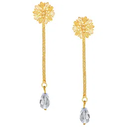 Vighnaharta Gold Plated Floral Drop Earrings-picture-23